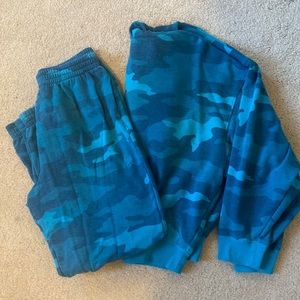 PINK VS. size: M; blue camo hoodie and sweatpants set